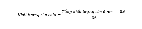 khối lượng bột cần chia